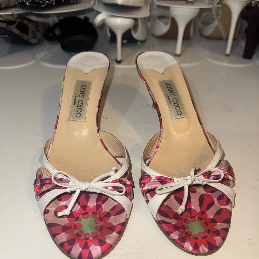 Jimmy Choo Women's Pink Patterned Heels